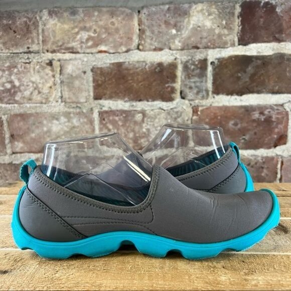 Crocs Duet Busy Day Skimmer Slip On Gray & Turquoise Sneaker Sz 8 - Picture 6 of 11